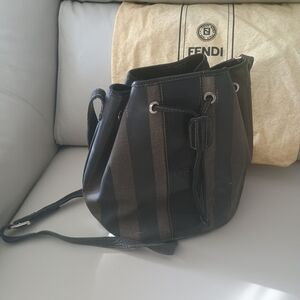 Fendi Black and Brown Bucket Bag